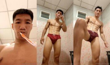 แปรงฟันยังไงให้น้ำแตก หลอย นำชัย นักมวยตัวป่วนโชว์สเต็ปอาบน้ำแปรงฟัน แน่นอนว่าพี่แกเงี่ยนมากต้องชักว่าวซะหน่อย น้ำแตกสบายใจควยใหญ่ชอบโชว์